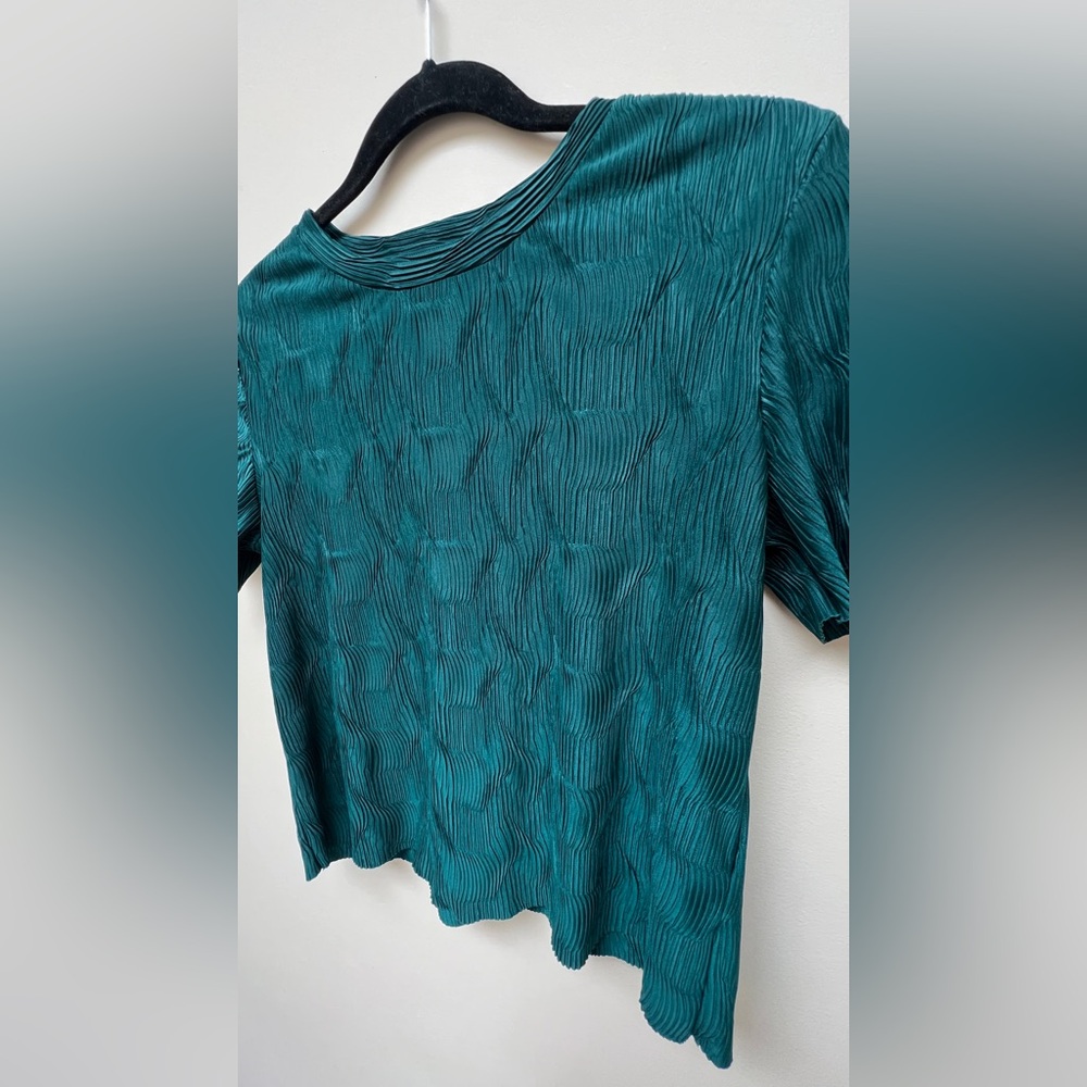 & Other Stories Teal Short Sleeve Top - Picture 2 of 6